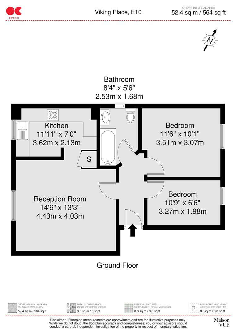 2 bed flat for sale in Seymour Road, London - Property floorplan