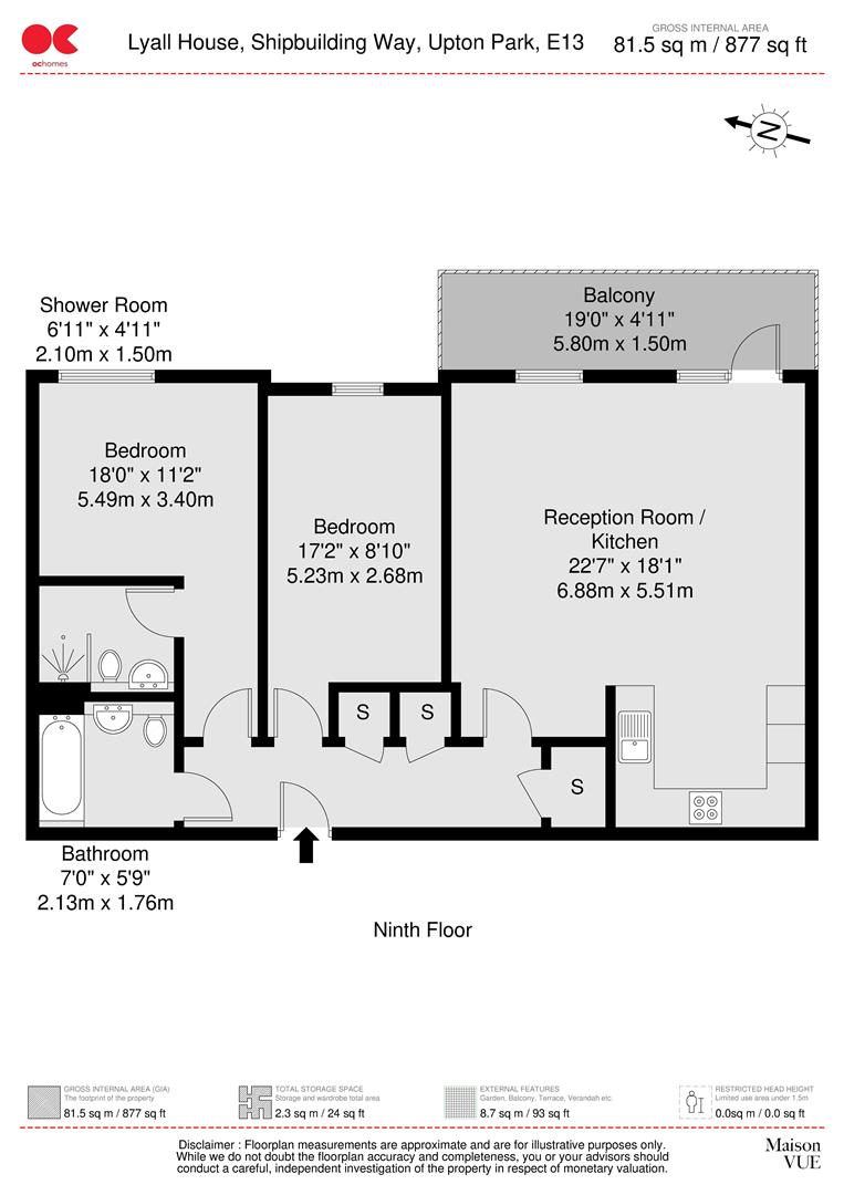 2 bed flat for sale in Shipbuilding Way, Upton Park - Property floorplan