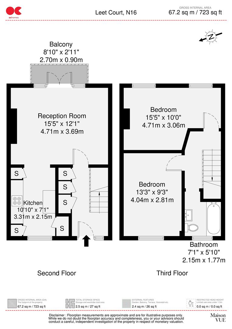 2 bed maisonette to rent in Milton Grove, London - Property floorplan