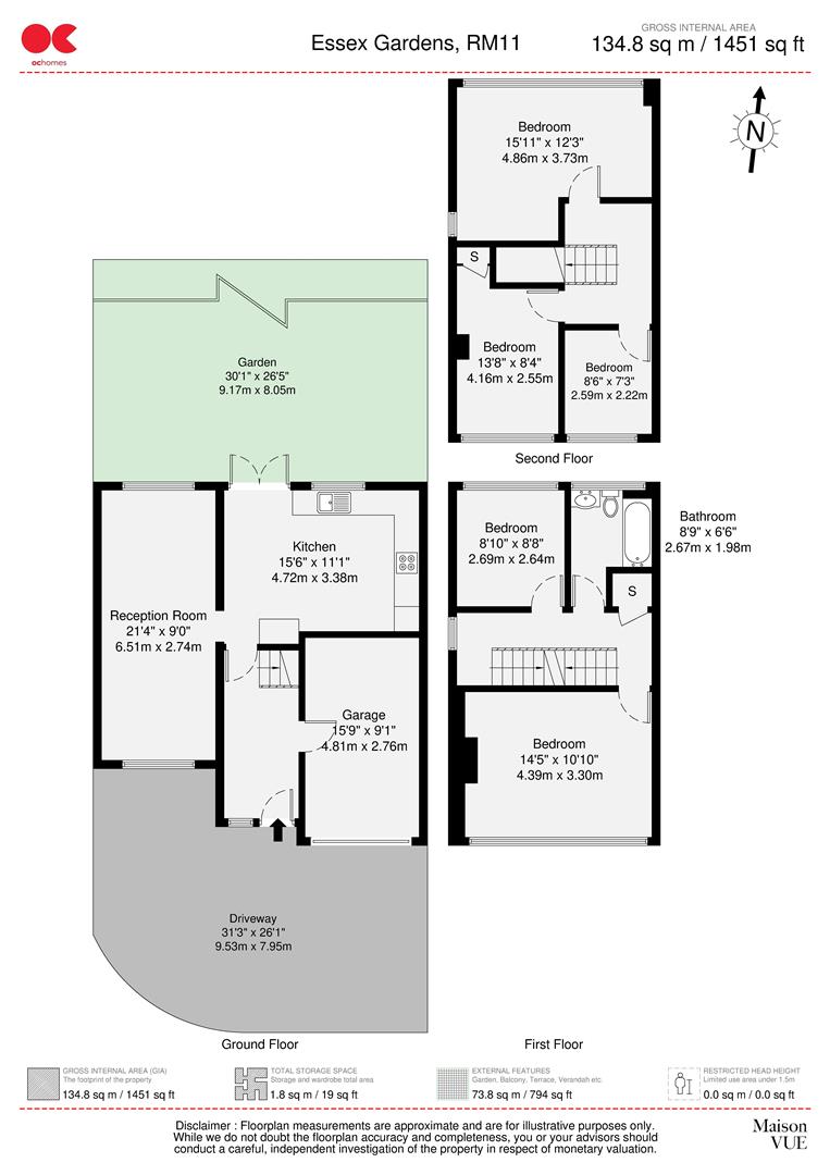 4 bed semi-detached house for sale in Essex Gardens, Hornchurch - Property floorplan