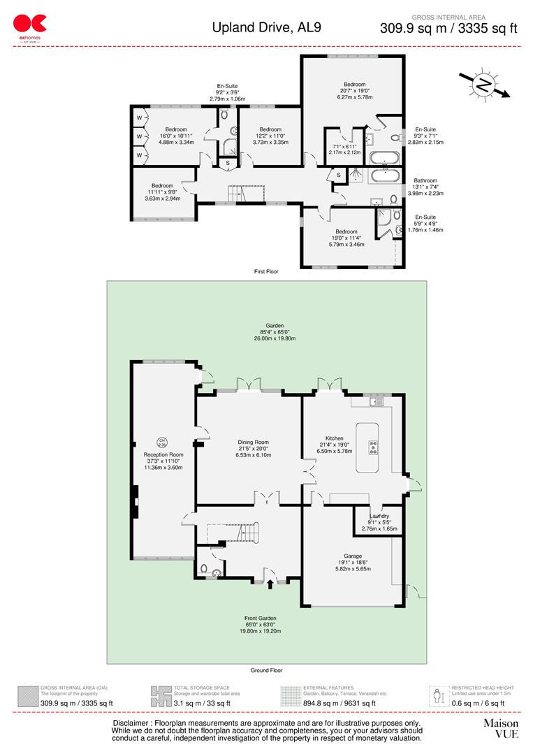 5 bed detached house to rent in Upland Drive, Brookmans Park - Property floorplan