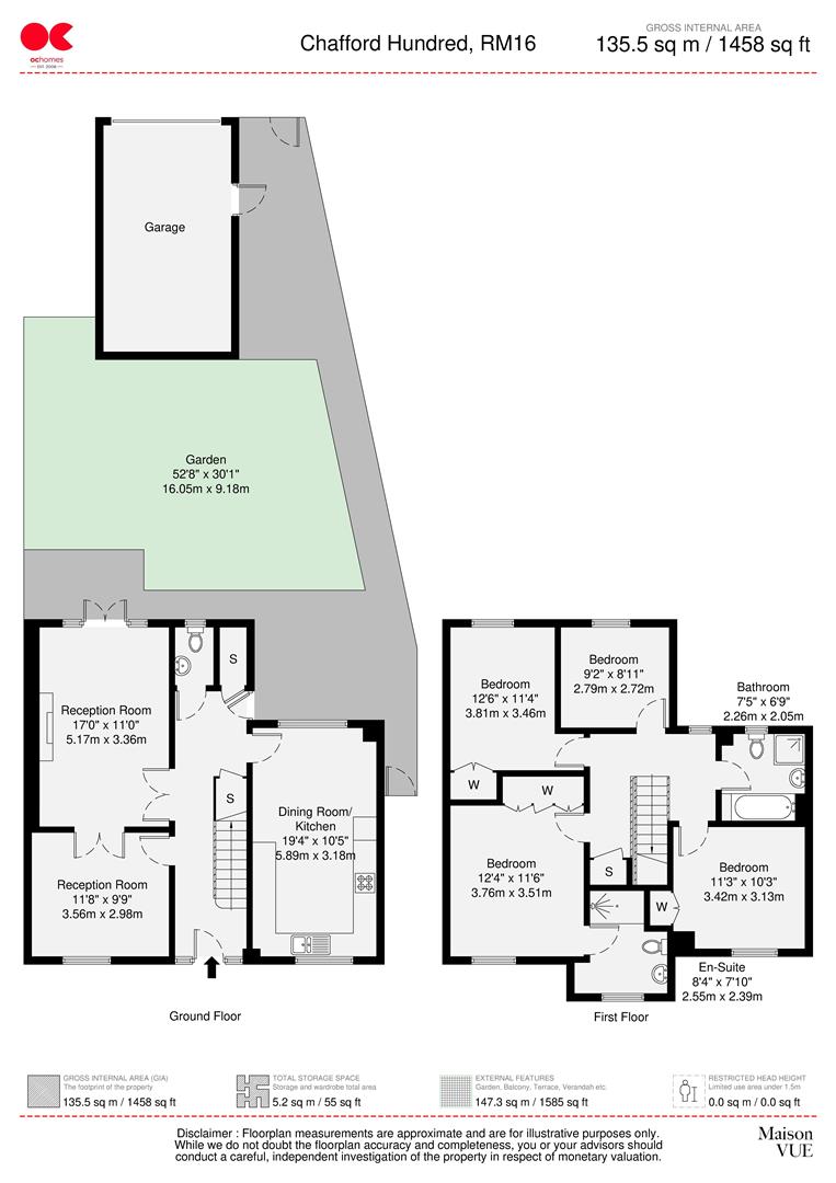 4 bed detached house for sale in Warren Lane, Chafford Hundred - Property floorplan