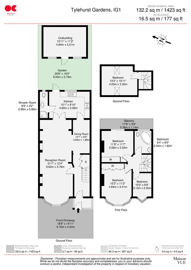 3 bed terraced house for sale in Tylehurst Gardens, Ilford - Property floorplan