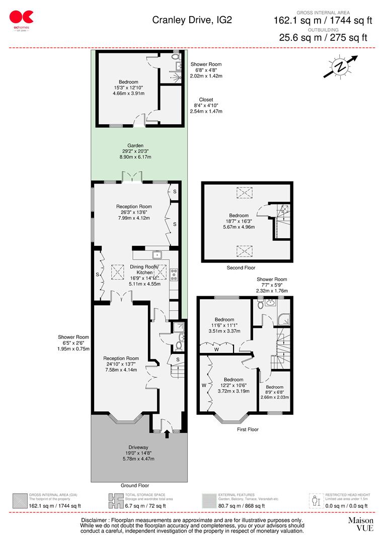 4 bed terraced house for sale in Cranley Drive, Newbury Park - Property floorplan