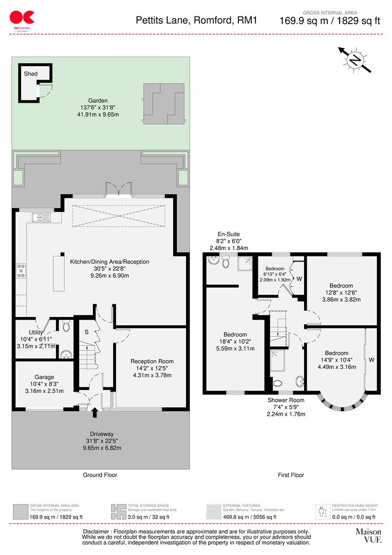 4 bed semi-detached house for sale in Pettits Lane, Romford - Property floorplan