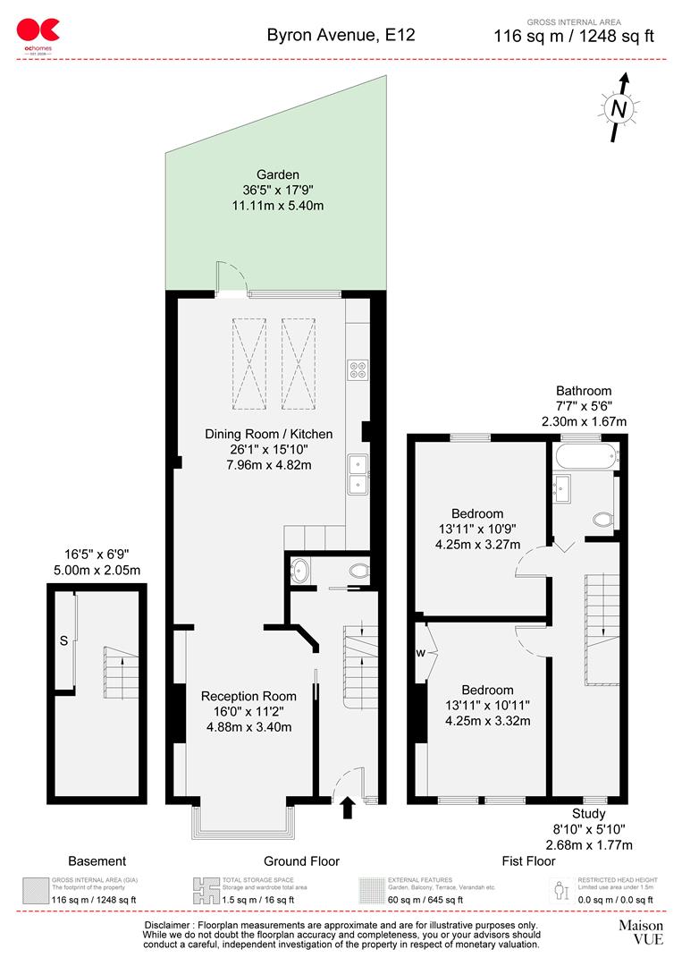 2 bed terraced house for sale in Byron Avenue, Manor Park - Property floorplan