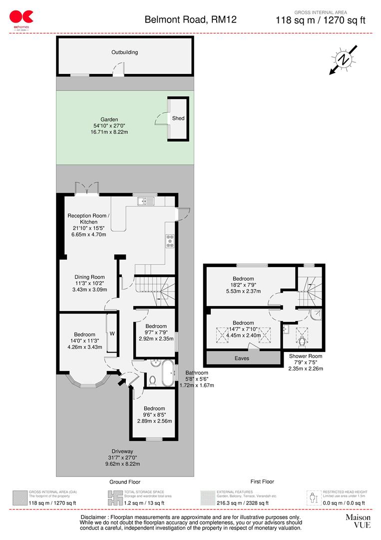 5 bed semi-detached bungalow for sale in Belmont Road, Hornchurch - Property floorplan