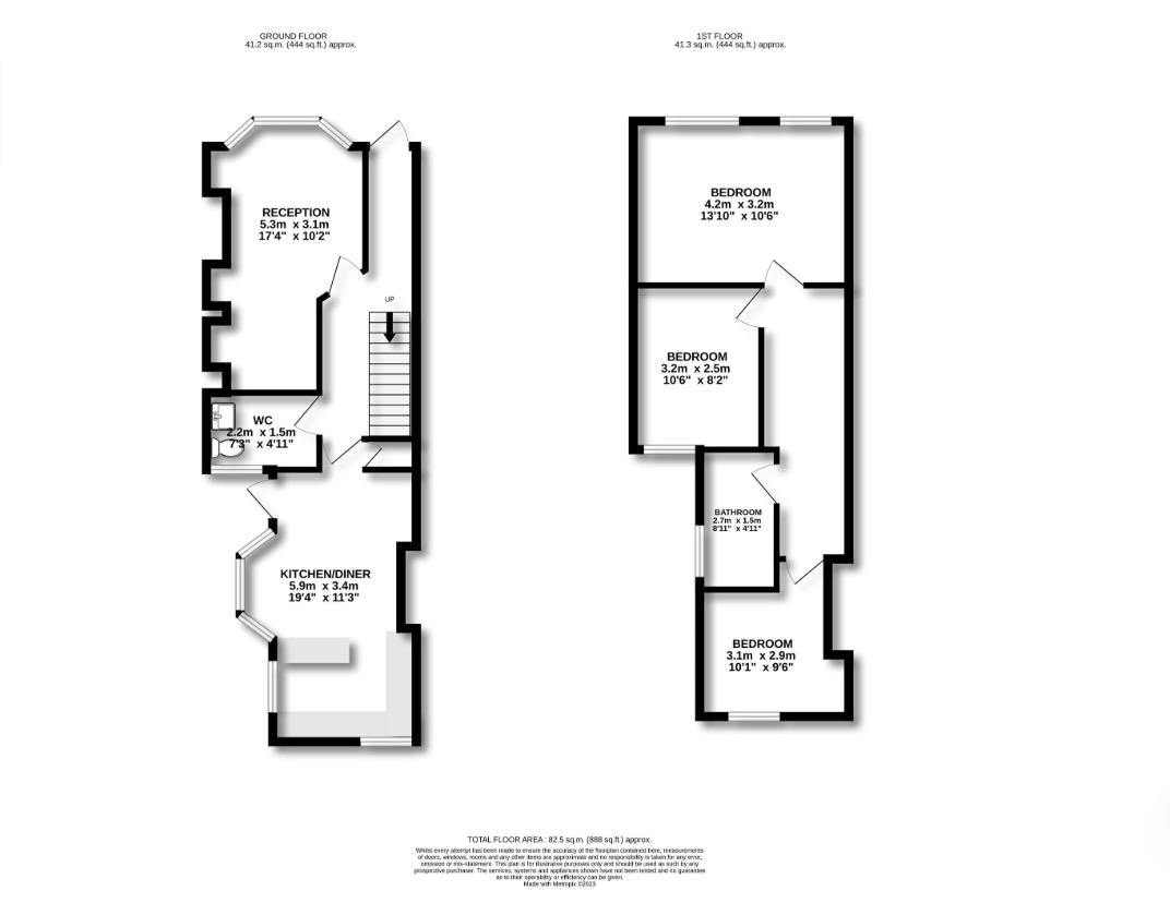 3 bed terraced house to rent in Lassell Street, London - Property floorplan