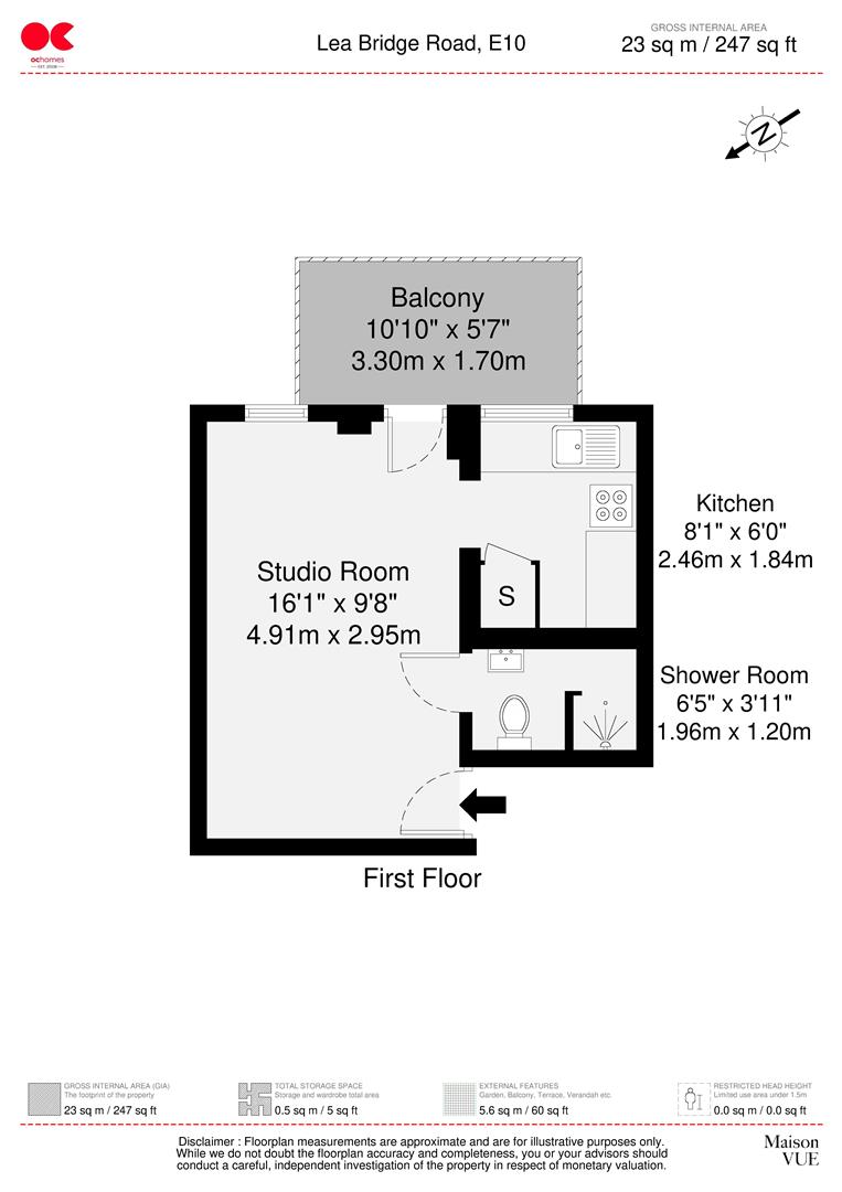 Studio flat to rent in Lea Bridge Road, Leyton - Property floorplan