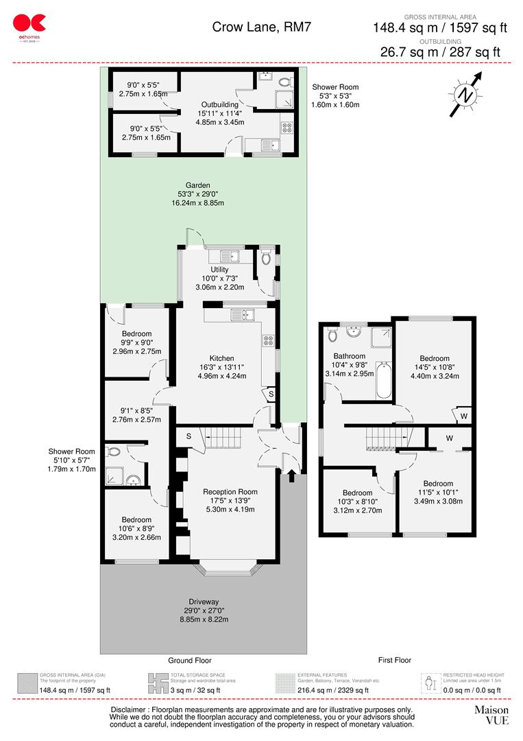 5 bed detached house for sale in Crow Lane, Romford - Property floorplan