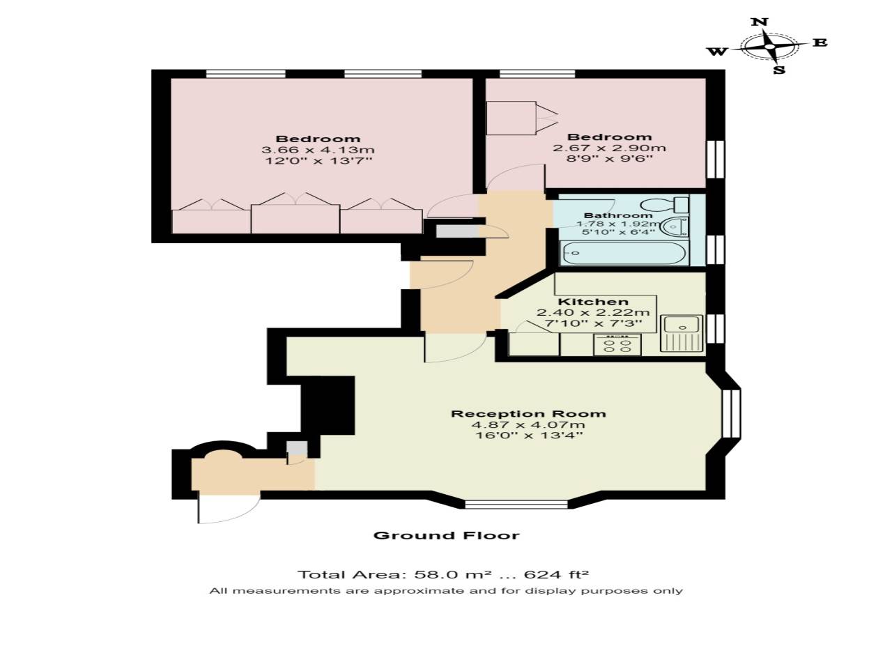 2 bed flat for sale in Spriggs Oak, Palmers Hill - Property Floorplan