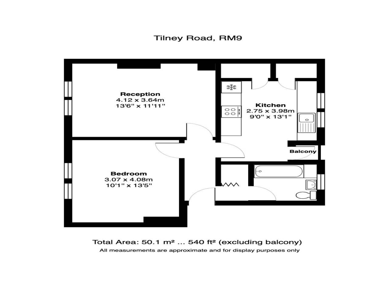 1 bed flat for sale in Tilney Road, Dagenham - Property Floorplan