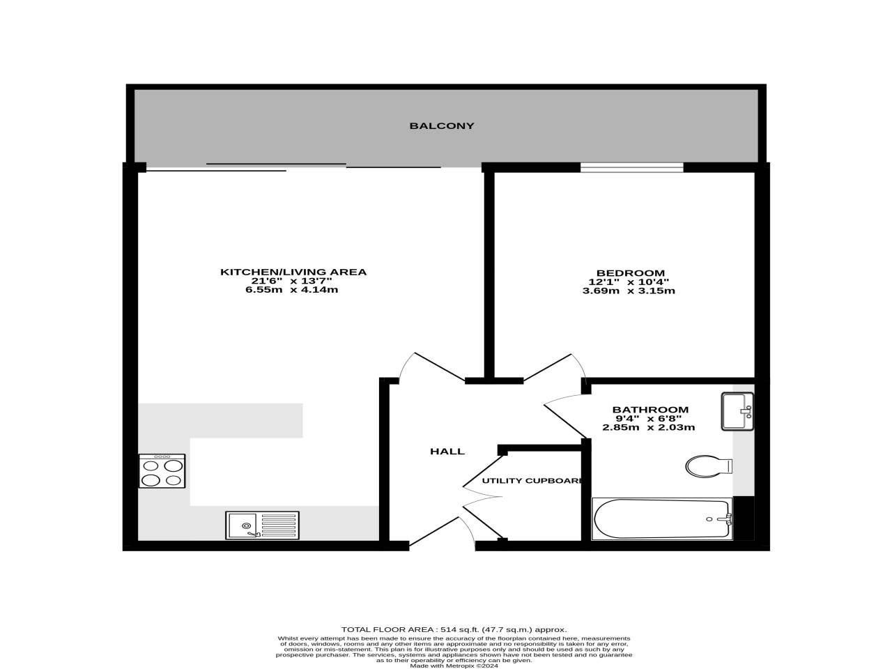 1 bed flat for sale in Ebb Court, 1 Albert Basin Way - Property Floorplan