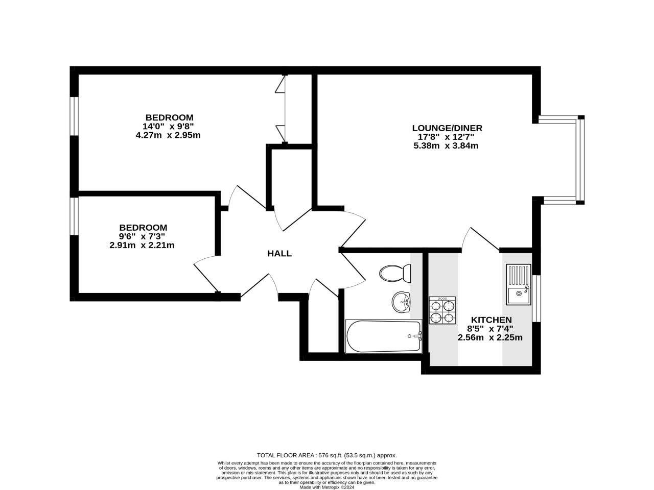2 bed flat for sale in Osprey Road, Waltham Abbey - Property Floorplan