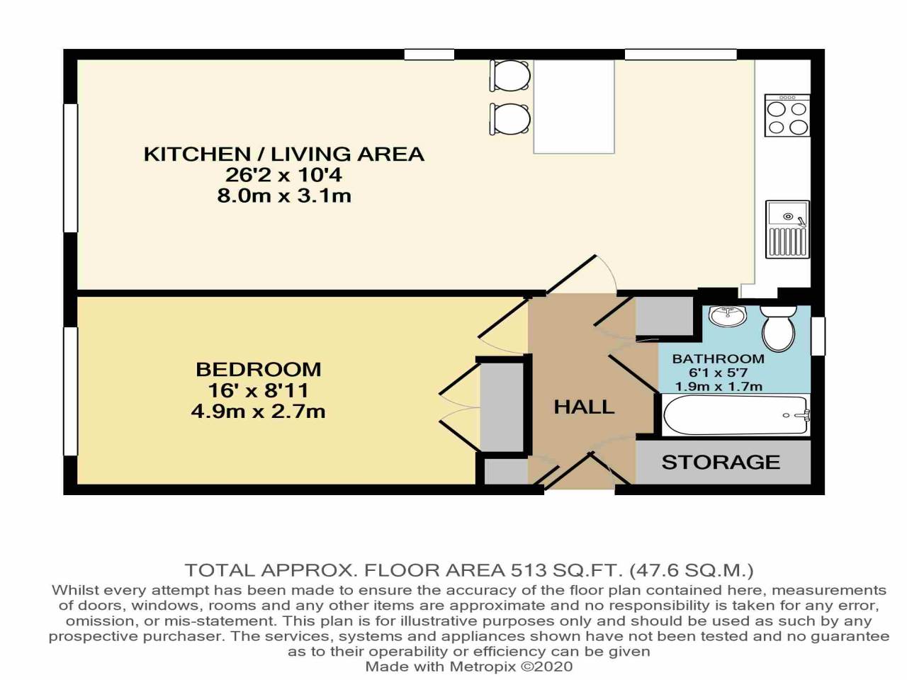 1 bed flat for sale in Kesteven Close, Hainault  - Property Floorplan