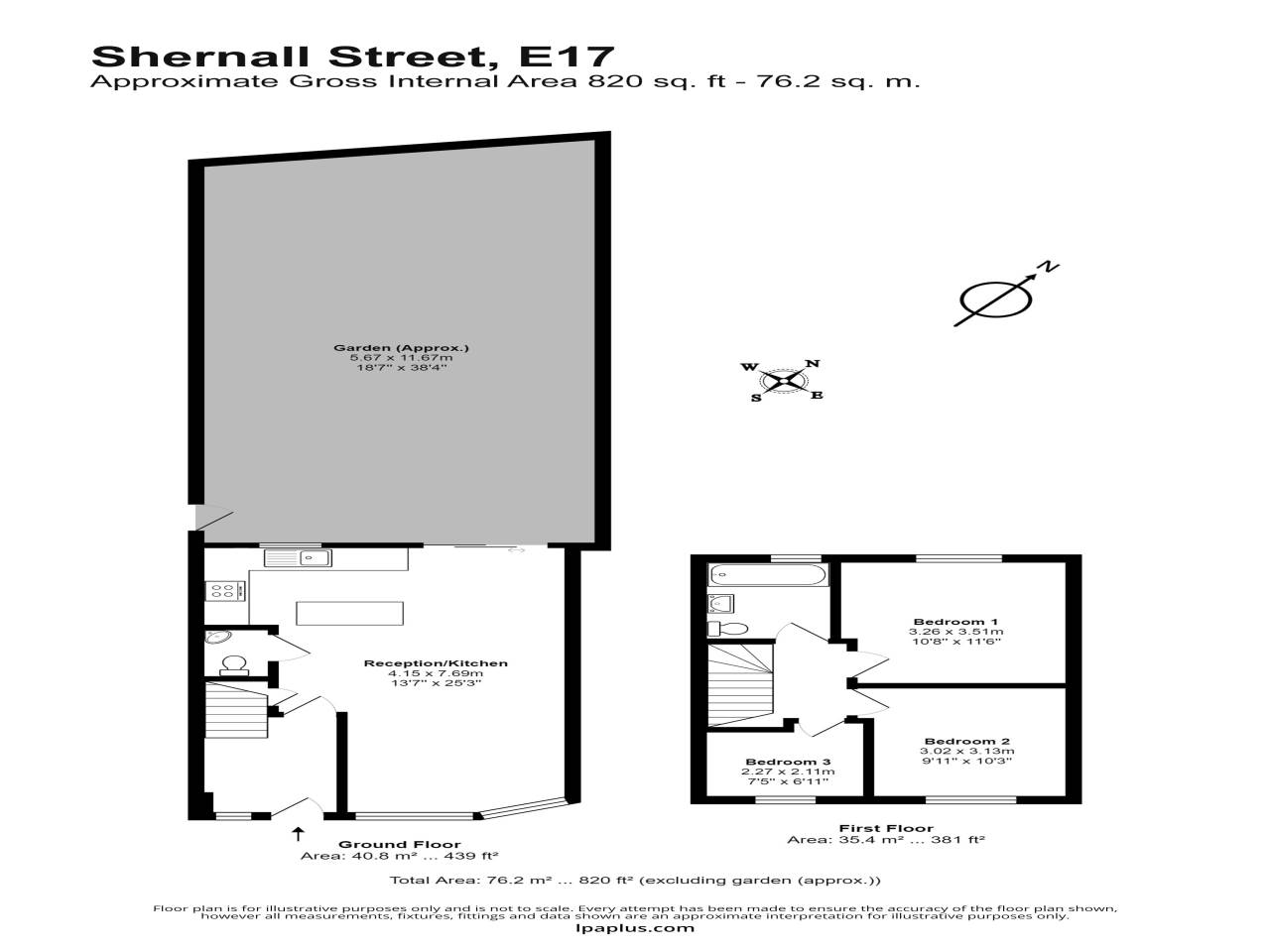 3 bed house for sale in Shernhall Street, Walthamstow - Property Floorplan