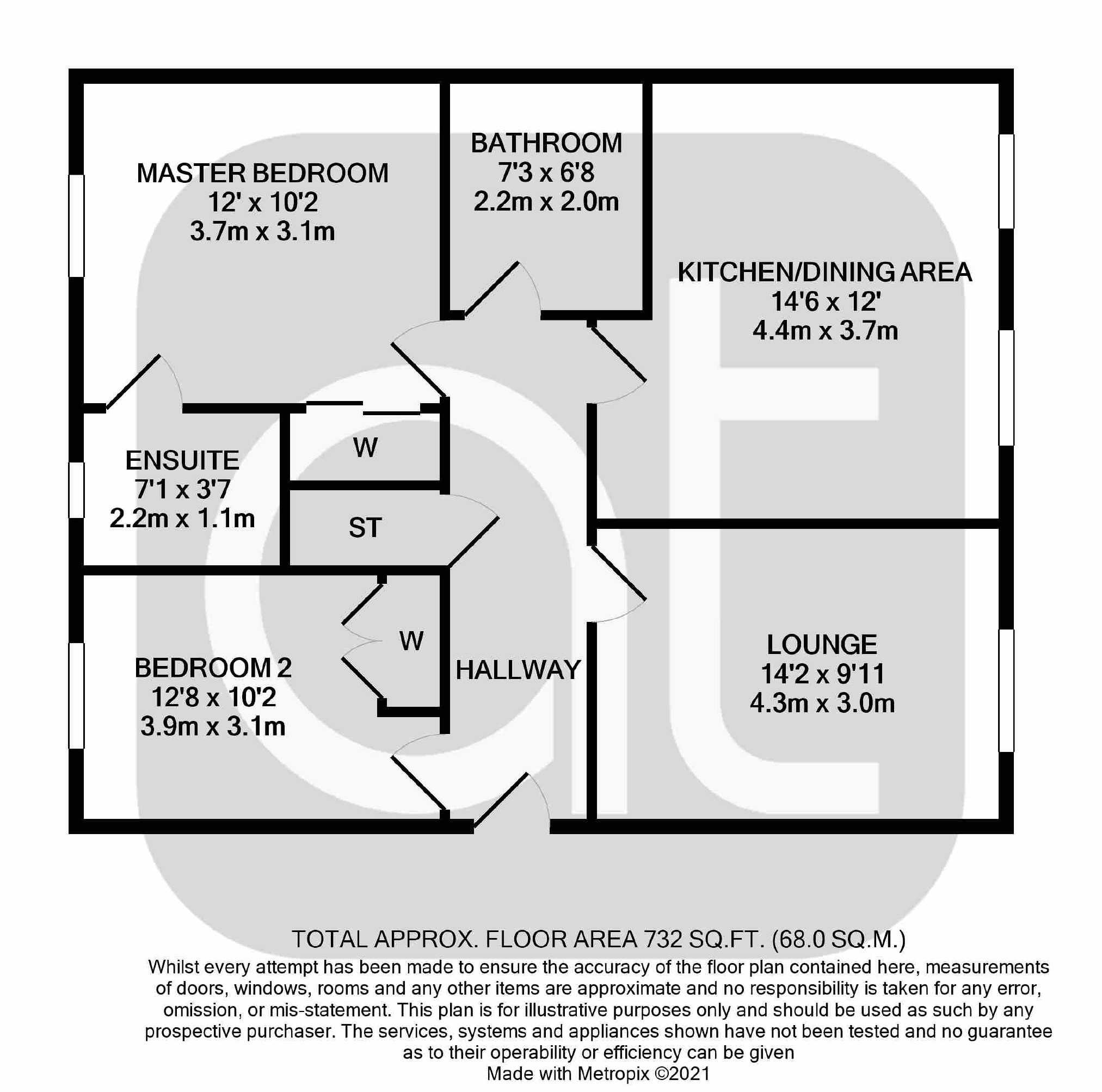2 bed apartment for sale in Tryst Park, Larbert - Property Floorplan