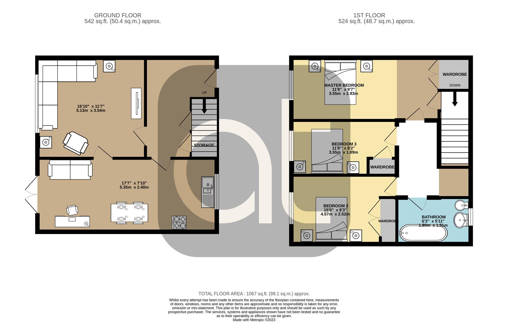 3 bed terraced house for sale in Dundaff Court, Denny - Property Floorplan