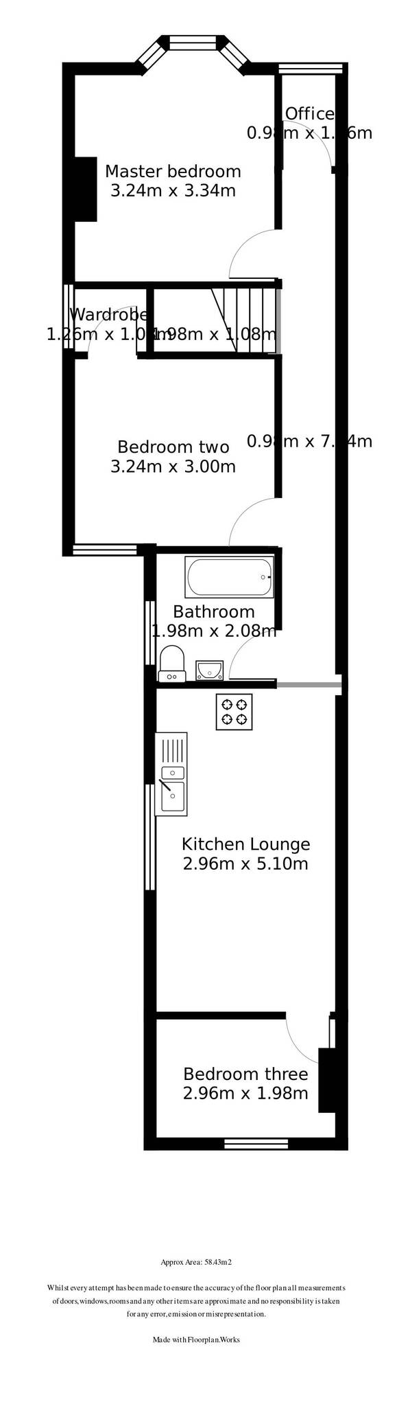 3 bed flat to rent in Livingstone Road, Bournemouth - Property floorplan