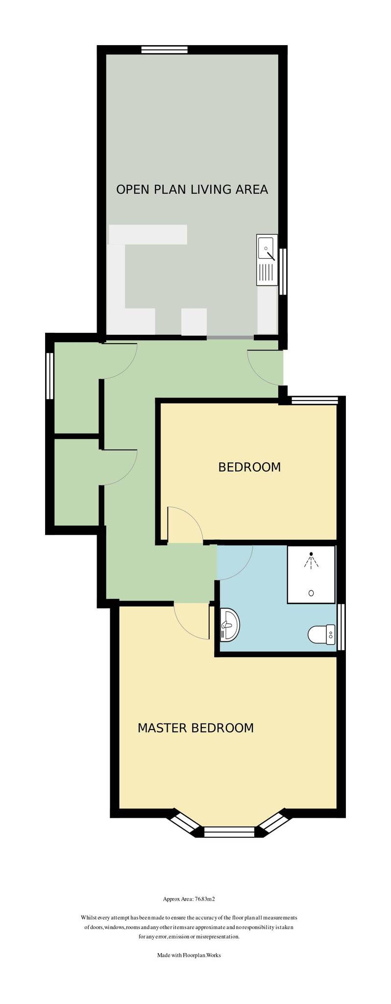 2 bed ground floor flat to rent in Portman Road, Bournemouth - Property floorplan