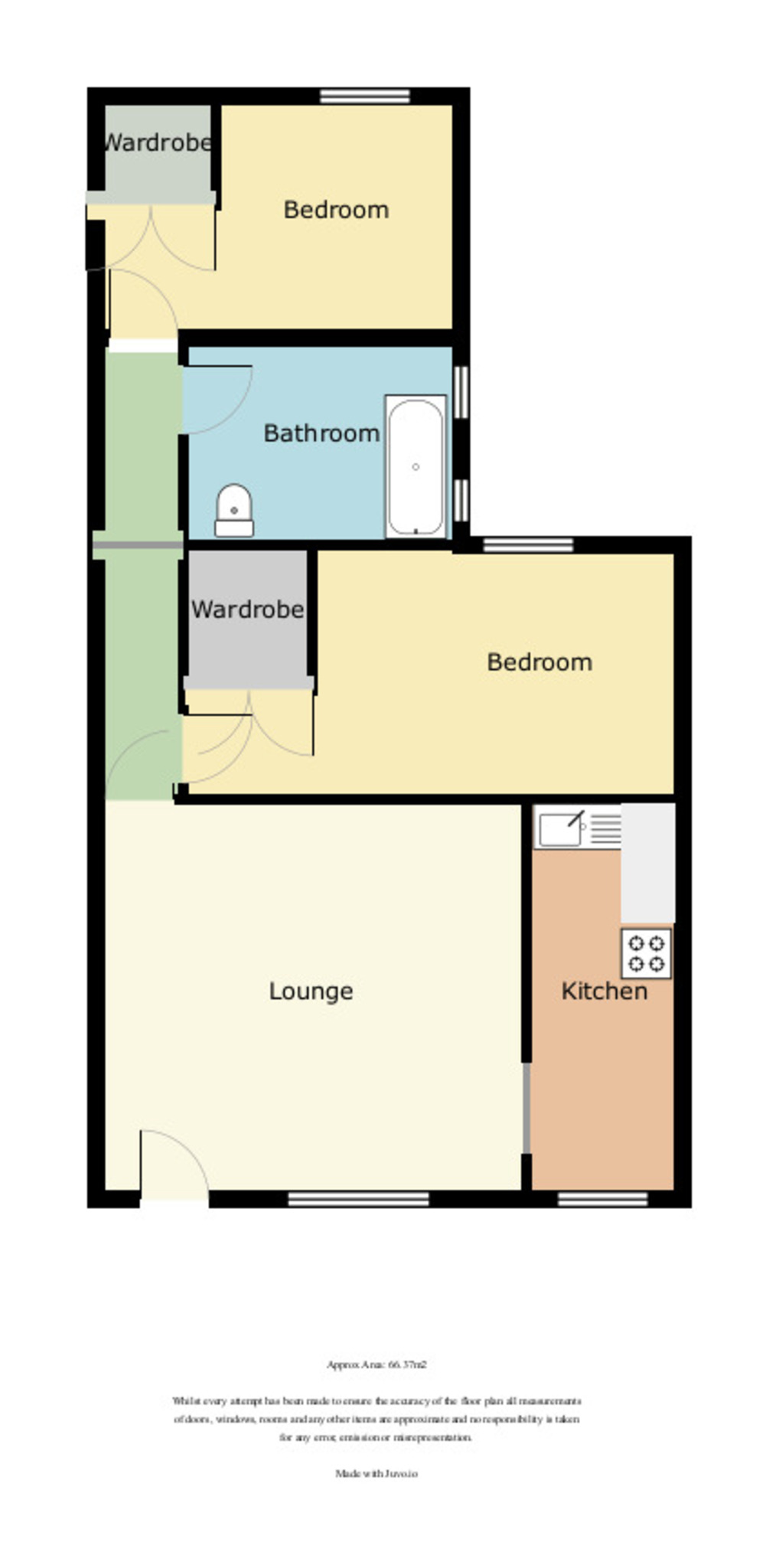 2 bed ground floor flat to rent in Colombia Road, Bournemouth - Property floorplan