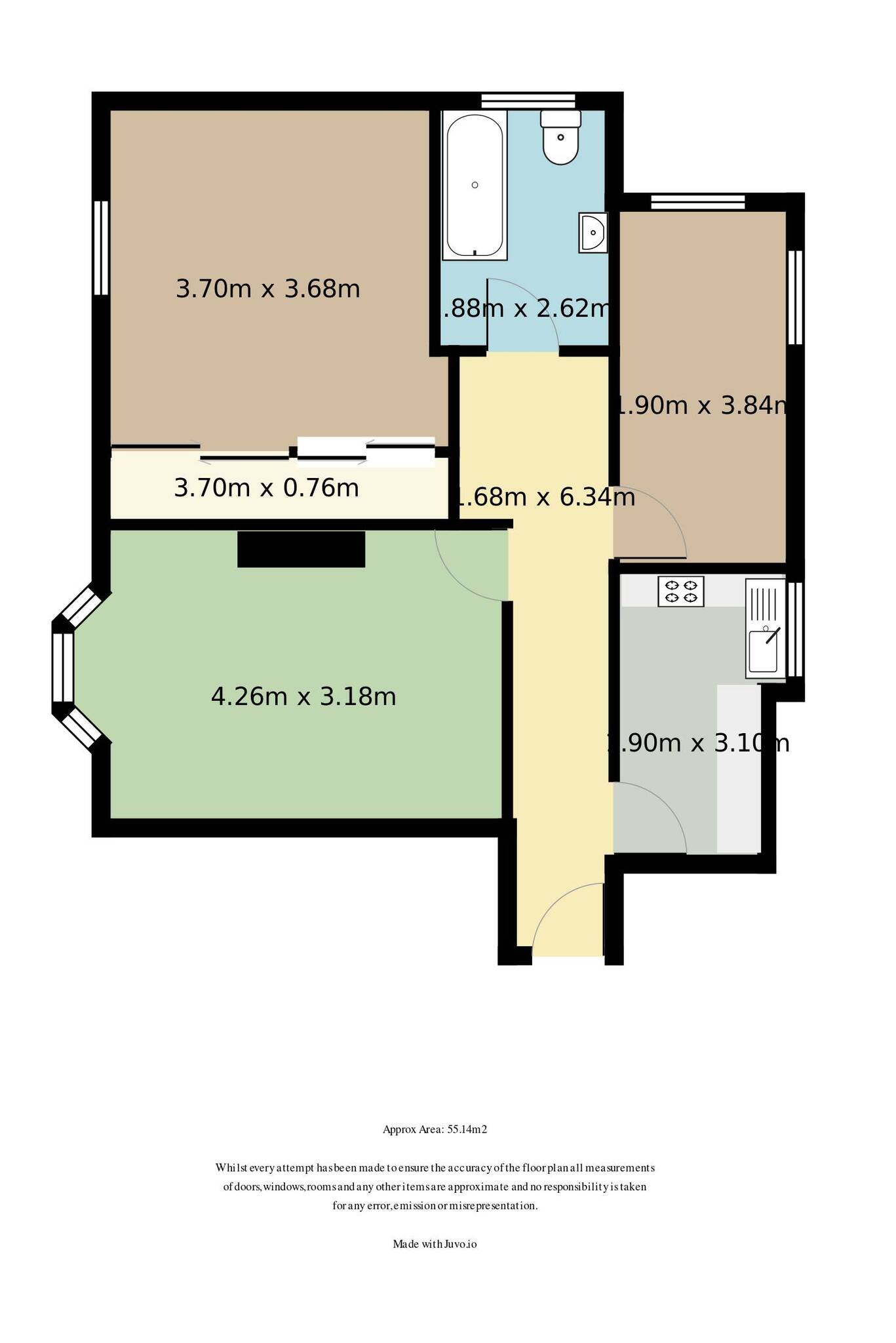 2 bed flat to rent in Spencer Road, Bournemouth - Property floorplan