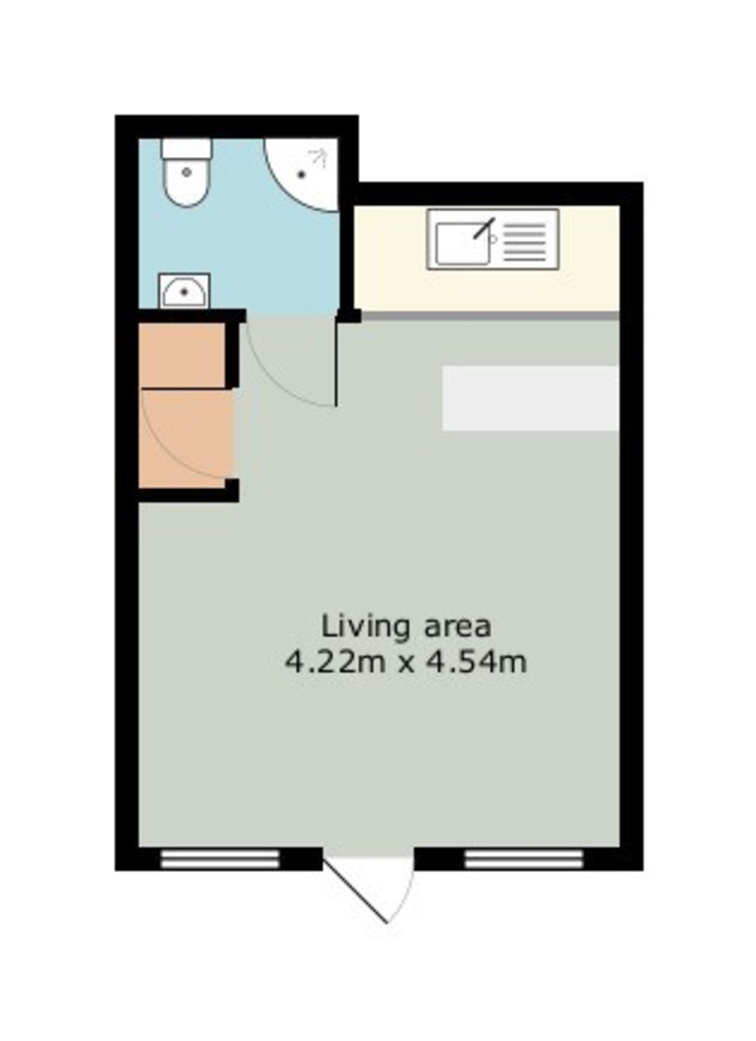 1 bed studio flat to rent in Braidley Road, Bournemouth - Property floorplan