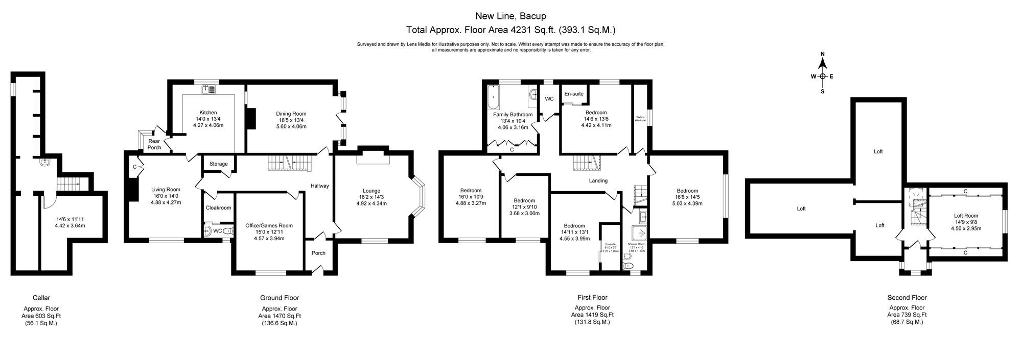 5 bed detached house for sale in New Line, Bacup - Property floorplan