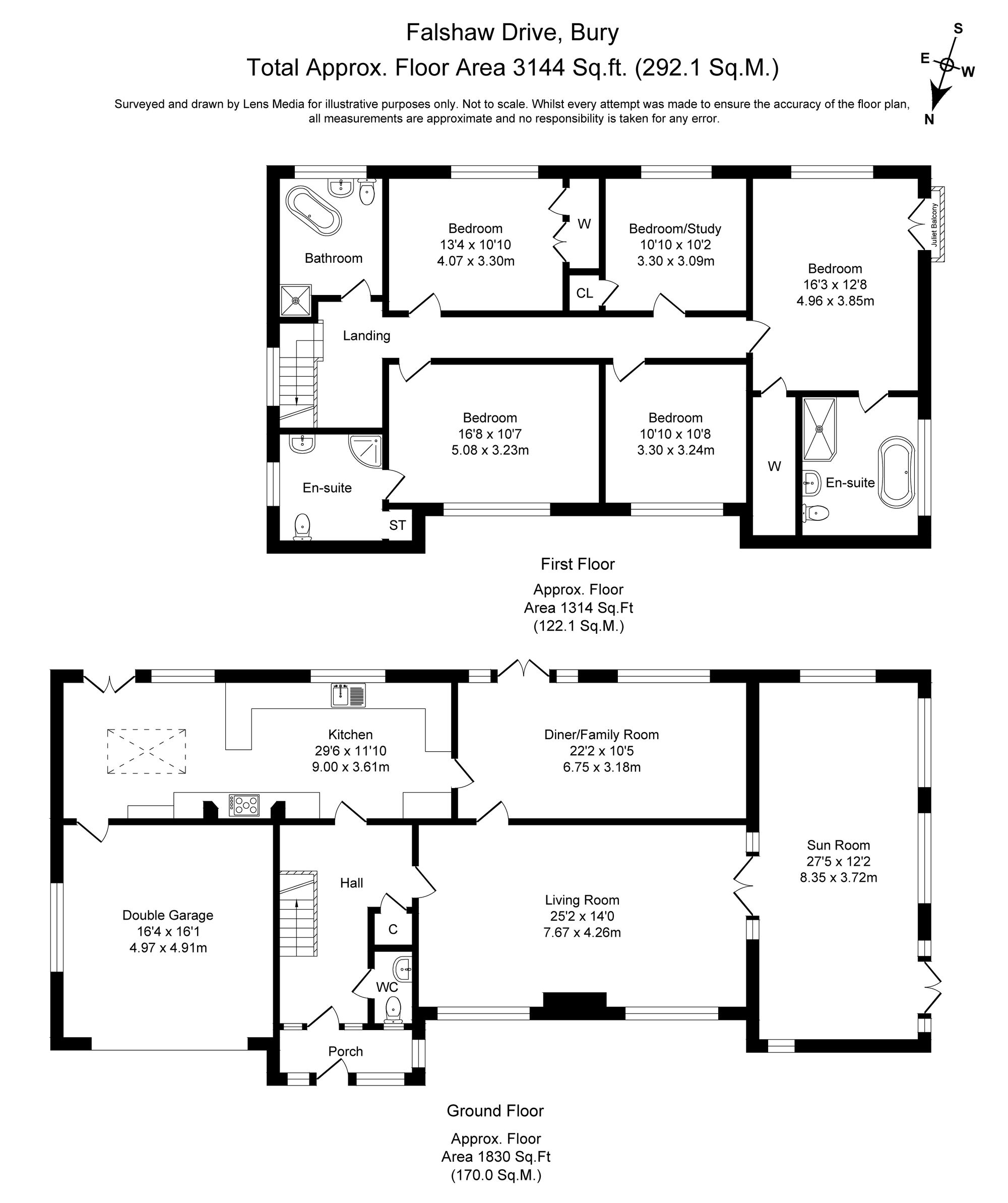 5 bed detached house for sale in Falshaw Drive, Bury - Property floorplan