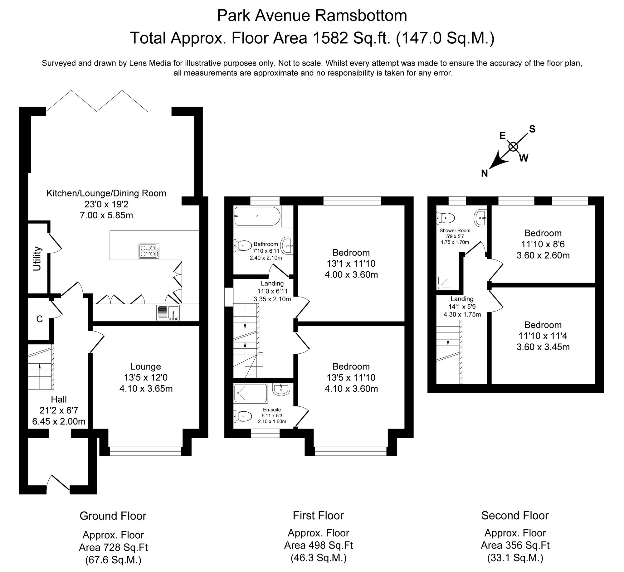 4 bed semi-detached house for sale in Park Avenue, Bury - Property floorplan