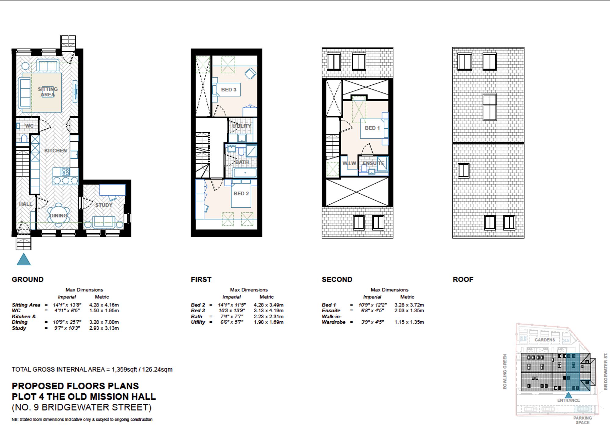 3 bed terraced town house for sale in The Old Mission Hall, Sale - Property floorplan