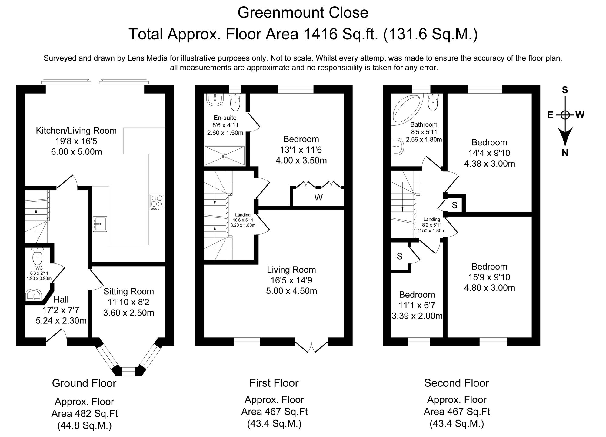 4 bed end of terrace house for sale in Greenmount Close, Bolton - Property floorplan