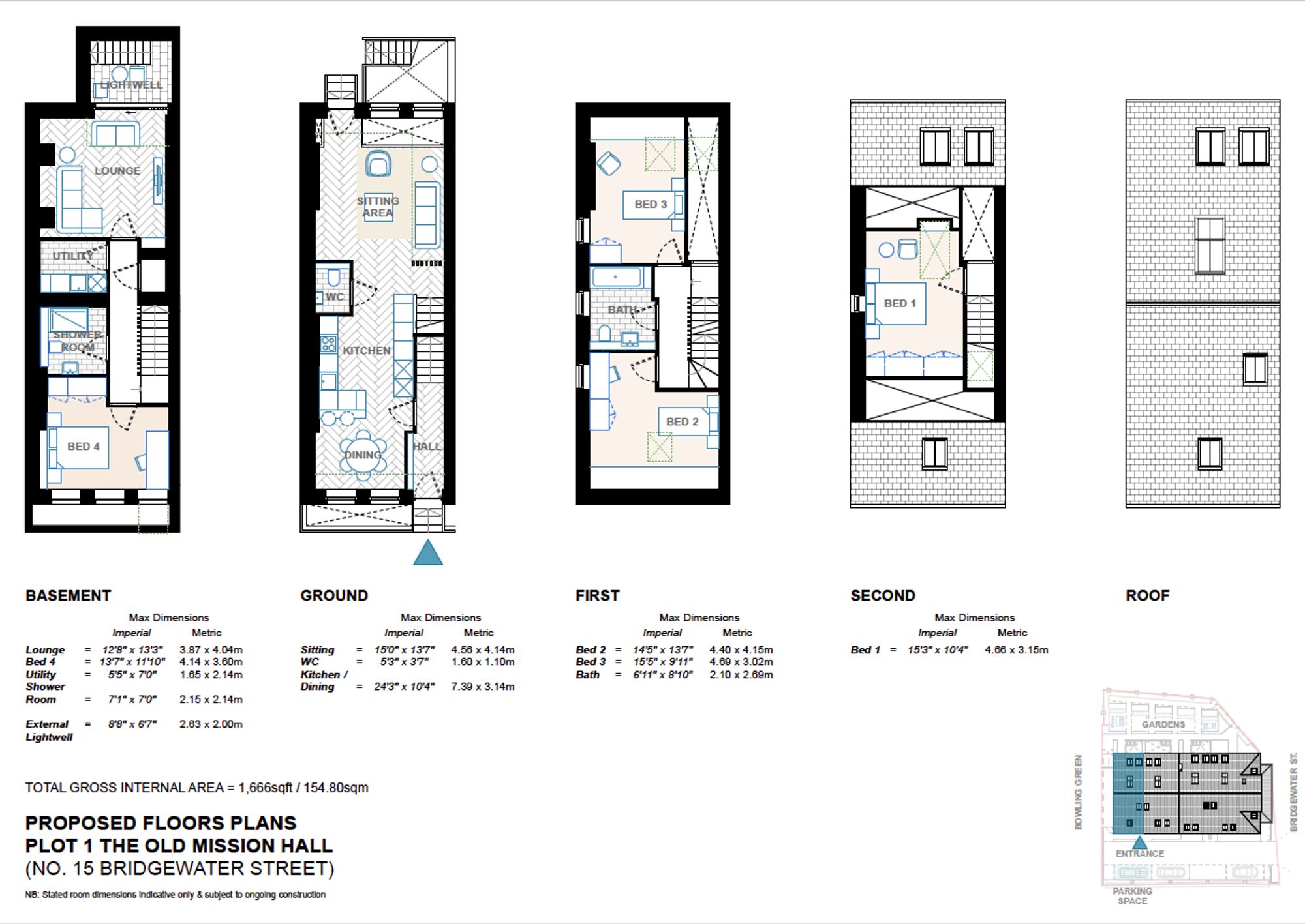 4 bed terraced town house for sale in The Old Mission Hall, Sale - Property floorplan