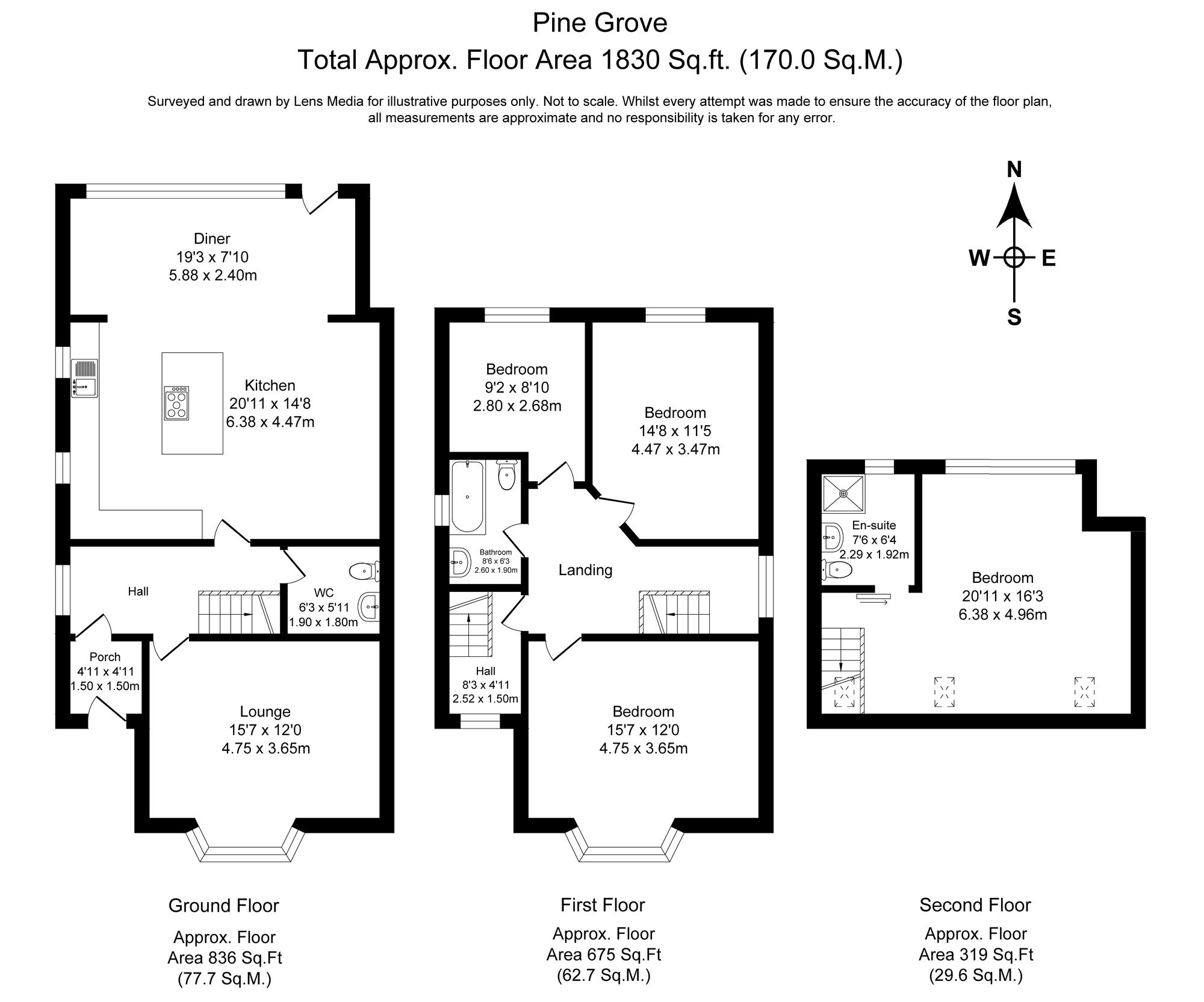 4 bed semi-detached house for sale in Pine Grove, Manchester - Property floorplan