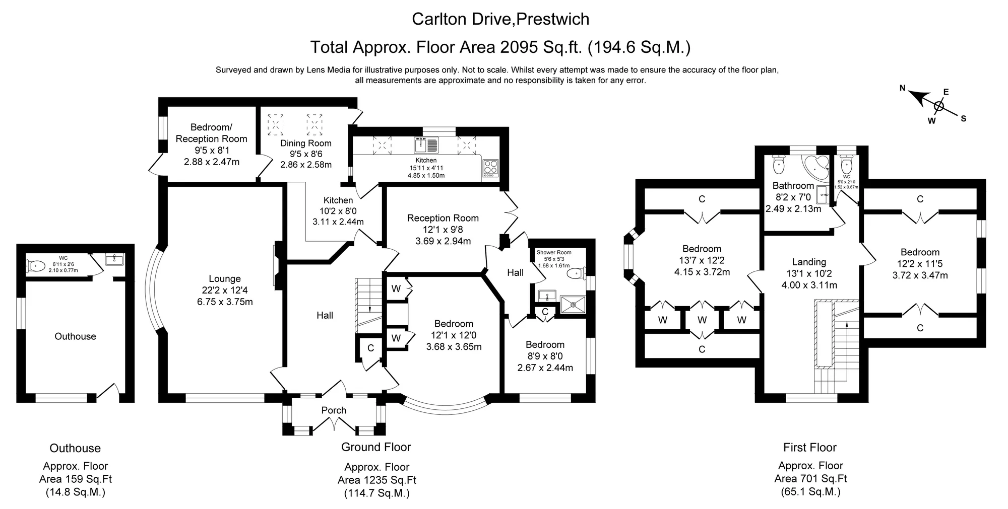4 bed detached house for sale in Carlton Drive, Manchester - Property floorplan
