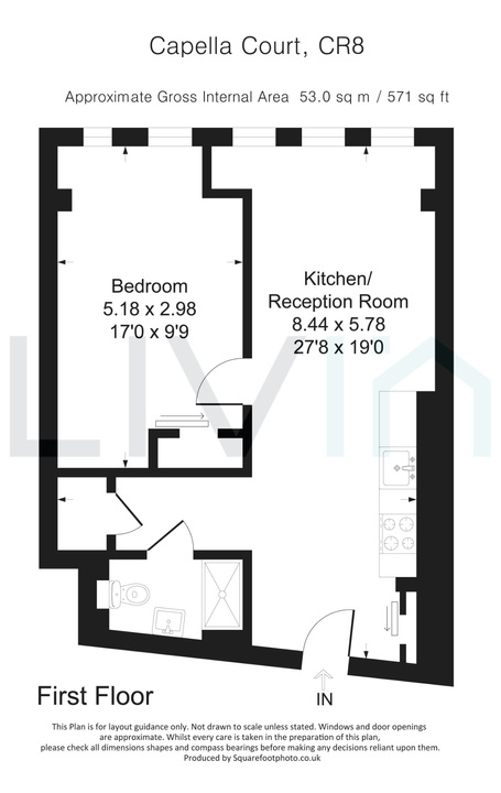 1 bed apartment to rent in Capella Court, Purley - Property floorplan