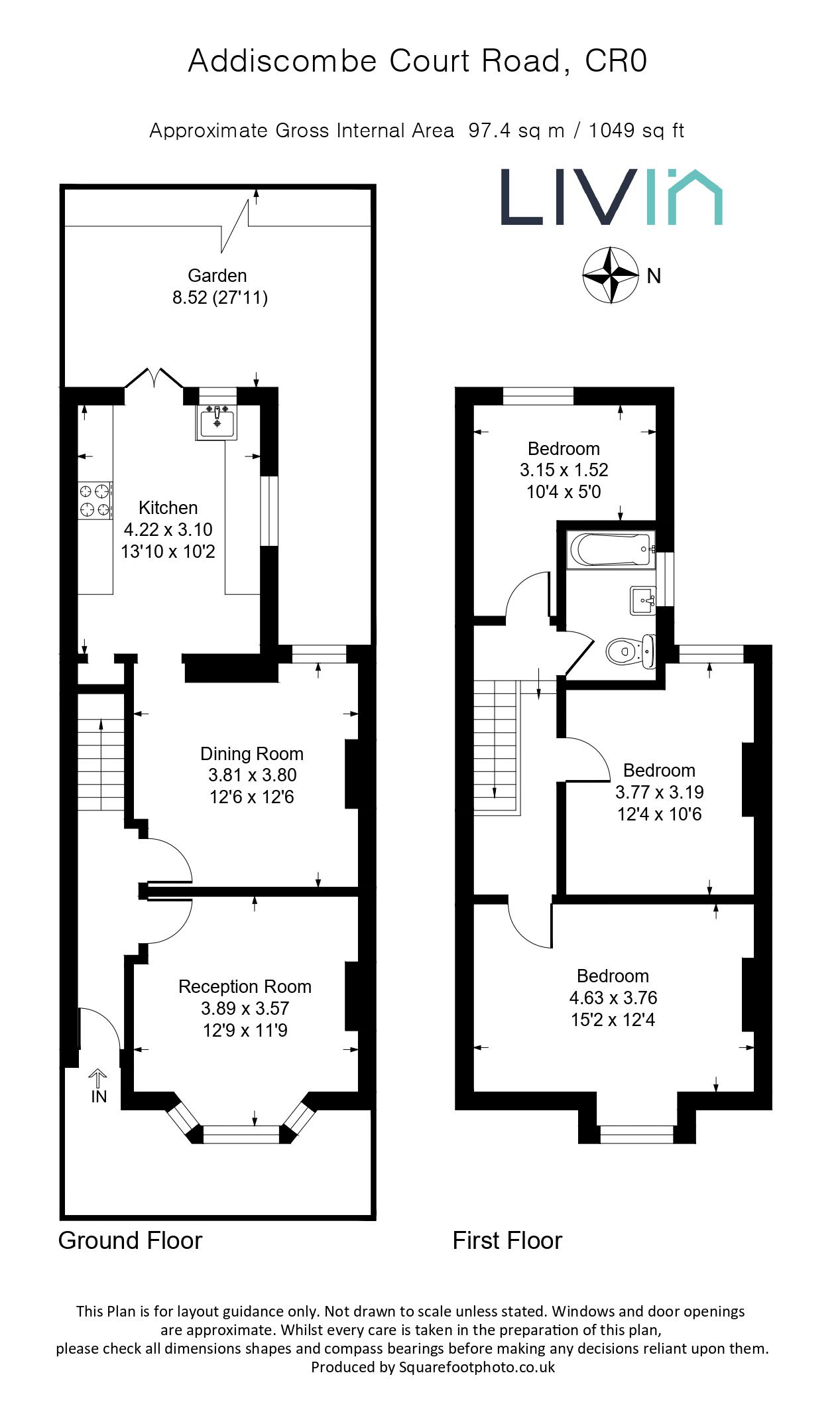 3 bed end of terrace house for sale in Addiscombe Court Road, Croydon - Property floorplan