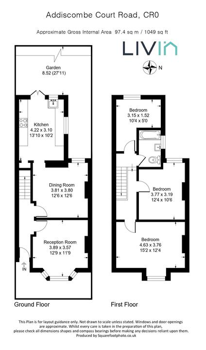 3 bed end of terrace house for sale in Addiscombe Court Road, Croydon - Property floorplan