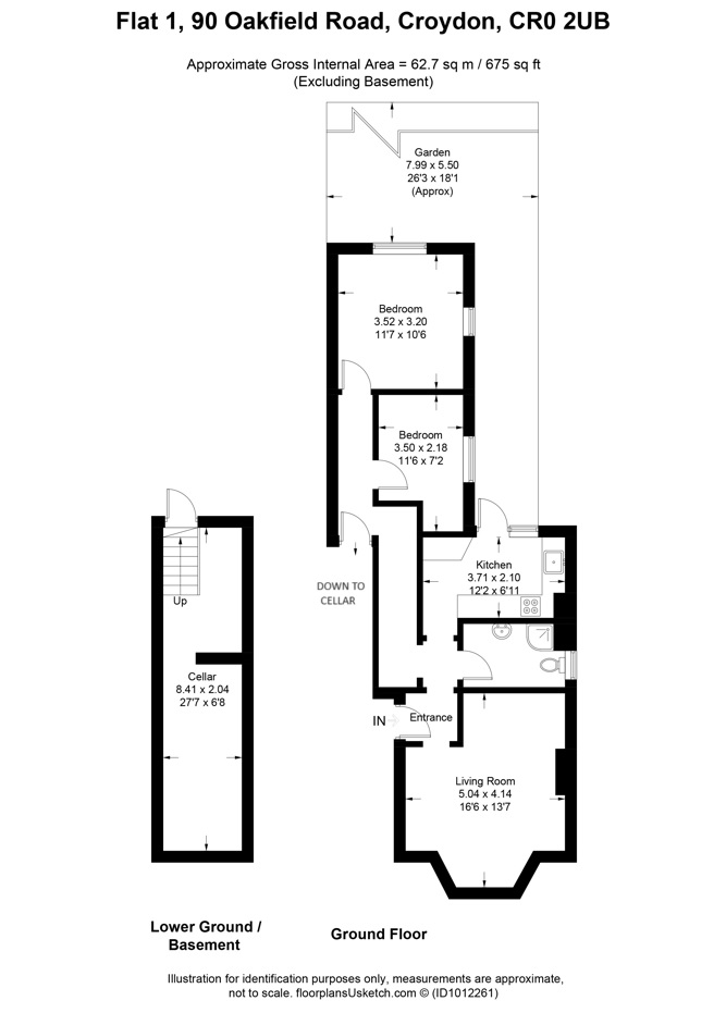 2 bed apartment for sale in Oakfield Road, Croydon - Property floorplan