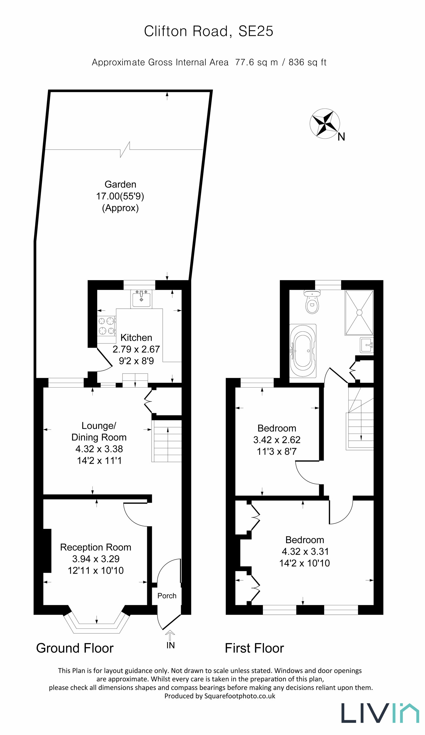 2 bed house for sale in Clifton Road, South Norwood - Property floorplan