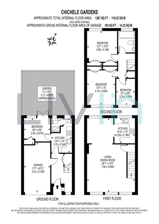 4 bed terraced house to rent in Chichele Gardens, Croydon - Property floorplan