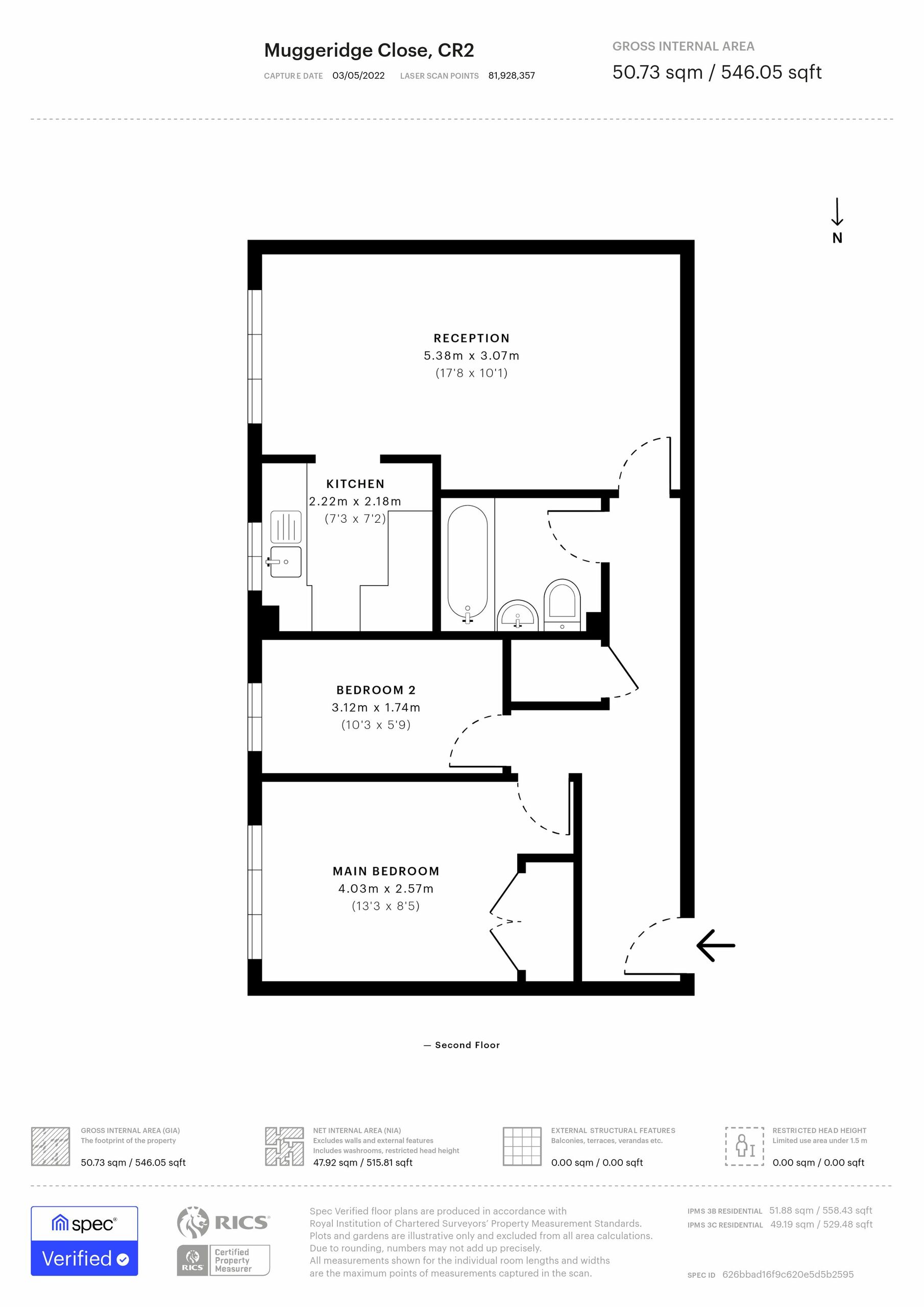 2 bed apartment to rent in Muggeridge Close, South Croydon - Property floorplan