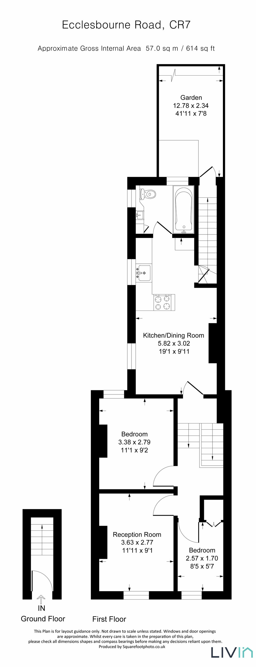 2 bed apartment for sale in Ecclesbourne Road, Thornton Heath - Property floorplan