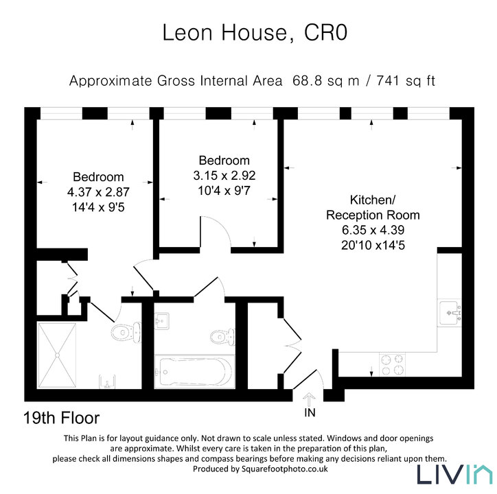 2 bed apartment for sale in High Street, Croydon - Property floorplan