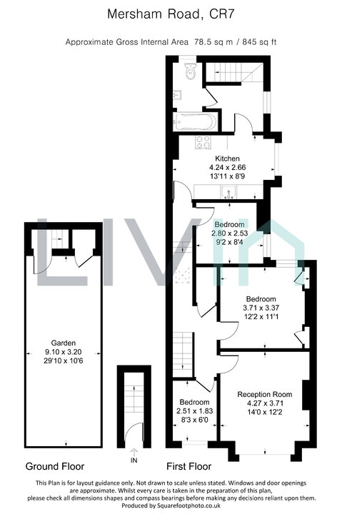 3 bed maisonette for sale in Mersham Road, Thornton Heath - Property floorplan