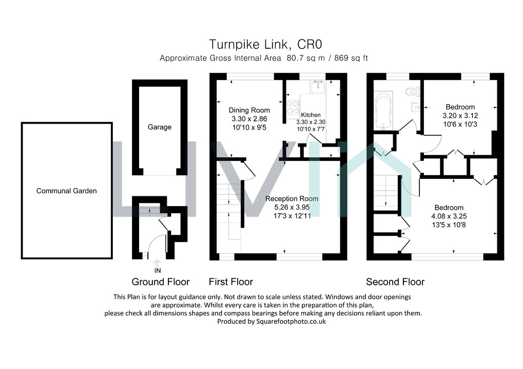 2 bed maisonette for sale in Turnpike Link, Croydon - Property floorplan