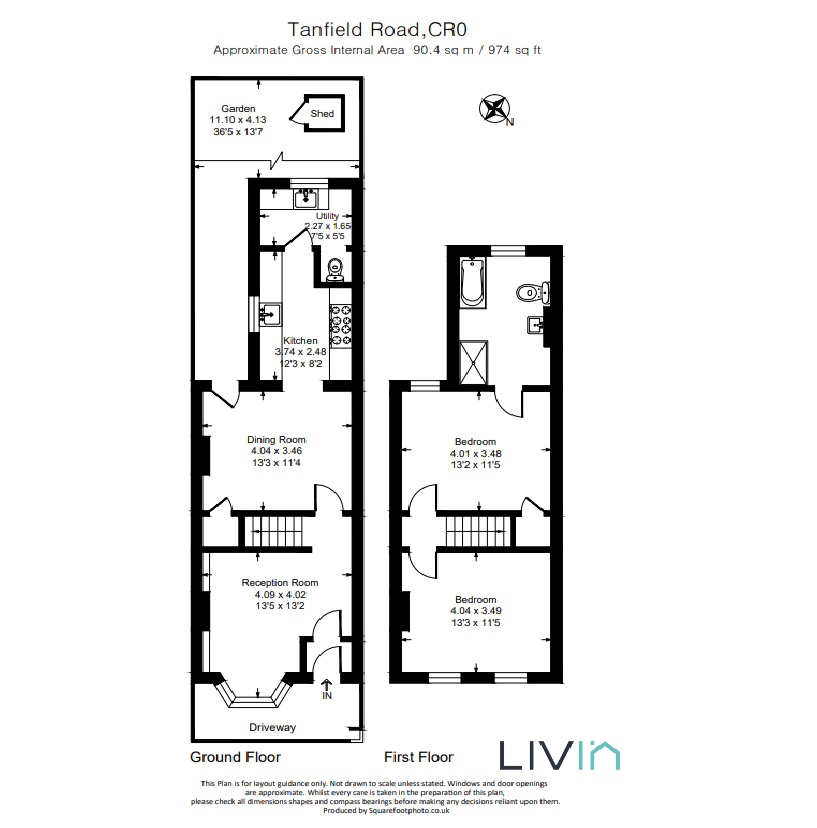 2 bed terraced house for sale in Tanfield Road, Croydon - Property floorplan