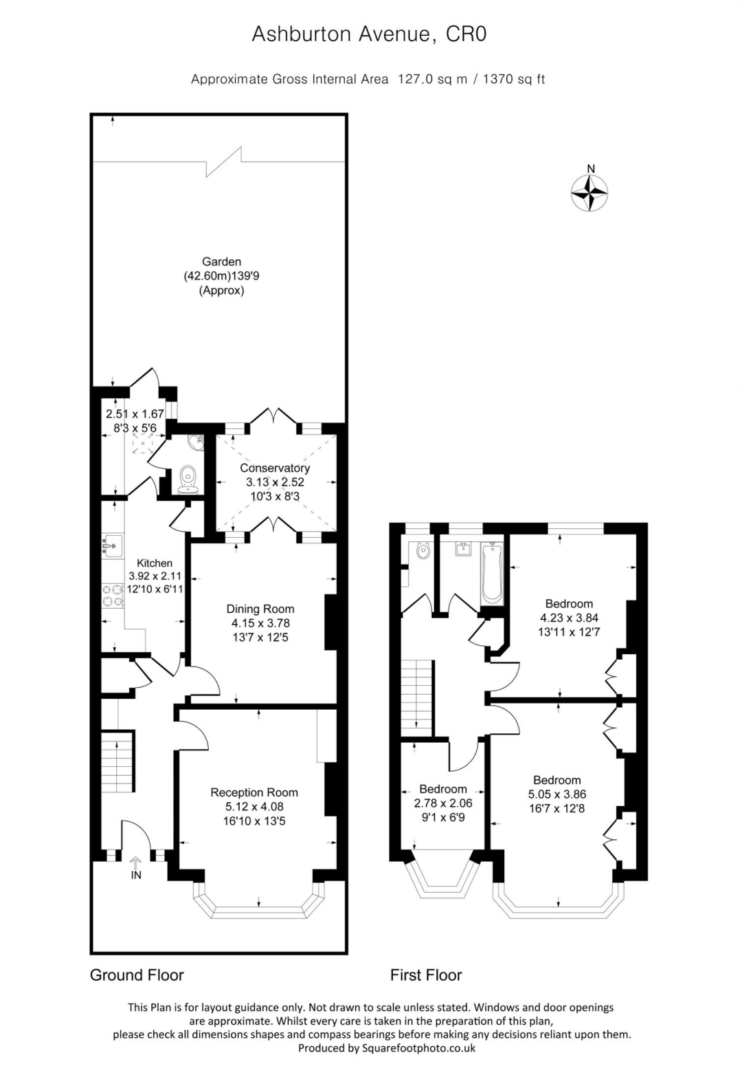 3 bed terraced house for sale in Ashburton Avenue, Croydon - Property floorplan