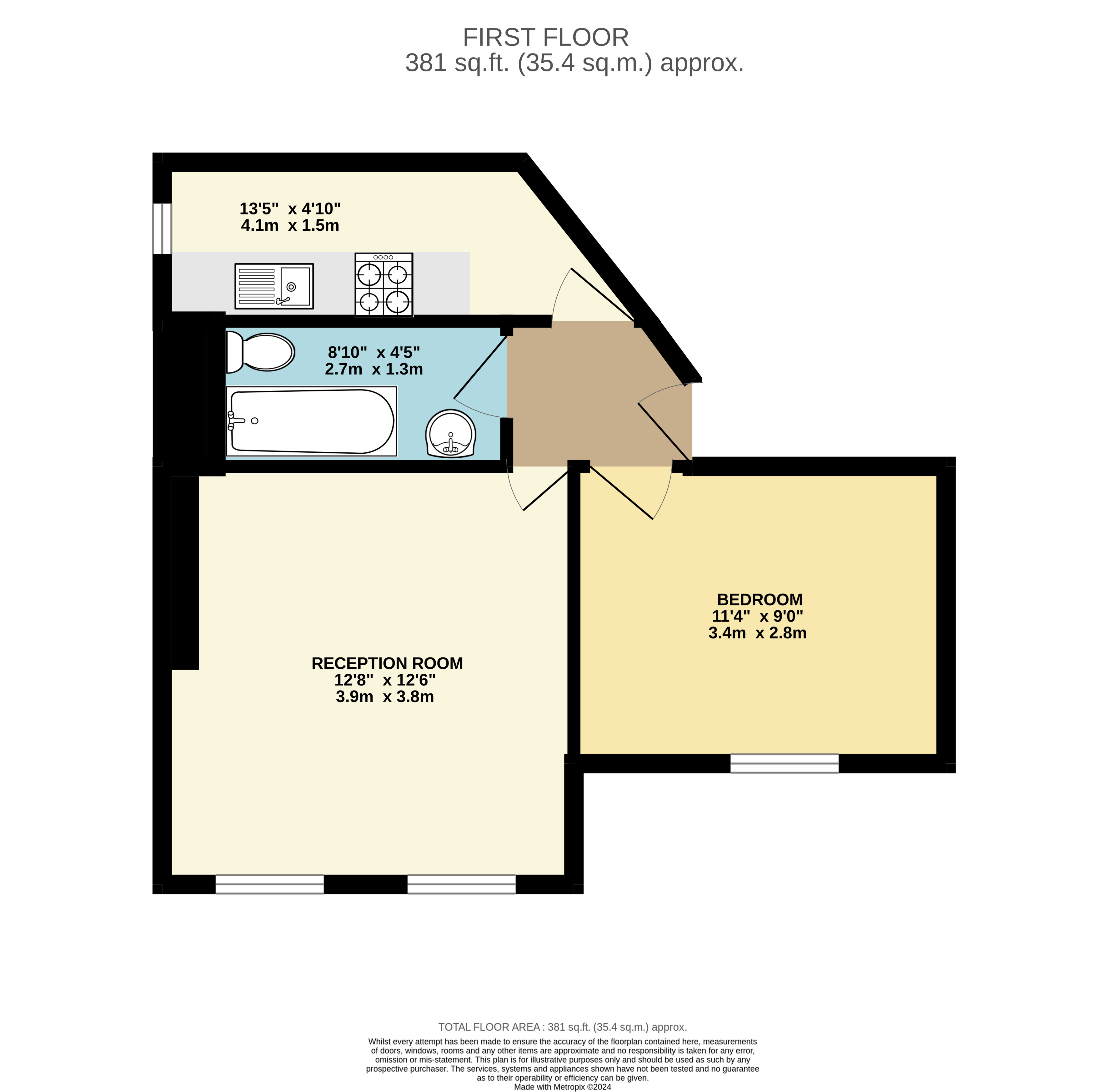 1 bed apartment for sale in Croham Road, South Croydon - Property floorplan