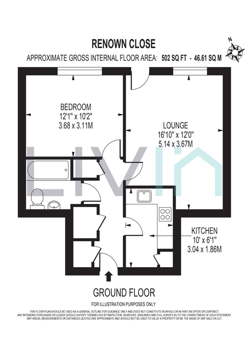 1 bed maisonette for sale in Renown Close, Croydon - Property floorplan
